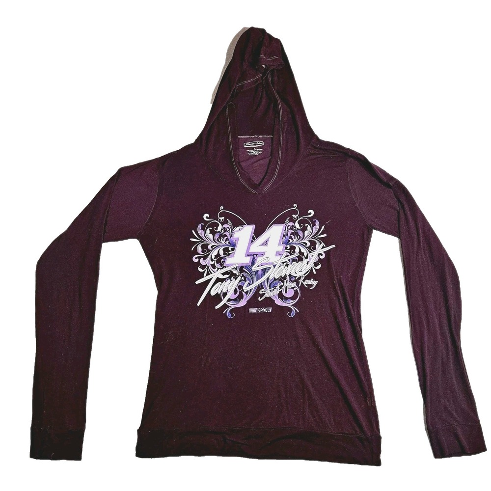 Tony Stewart 14 Stewart Haas Racing Shirt Ladies L Maroon Lightweight Hoodie